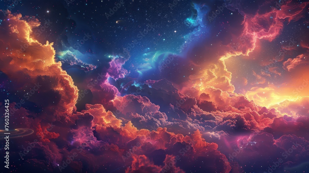 Digital art featuring the most beautiful cloud in the universe - obrazy, fototapety, plakaty 