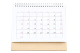 Paper calendar page on white background
