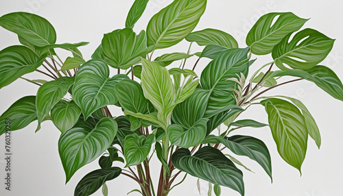 cluster of houseplants green on white