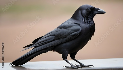 A Crow With Its Feathers Sleek And Well Groomed