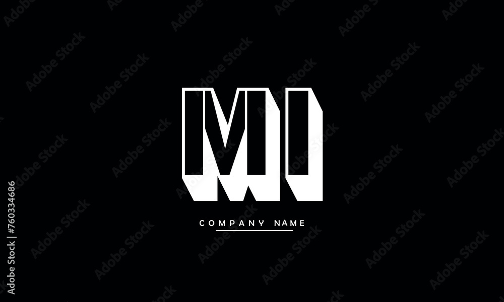 MI, IM, M, I Abstract Letters Logo Monogram MI, IM, M, I Abstract Letters Logo Monogram