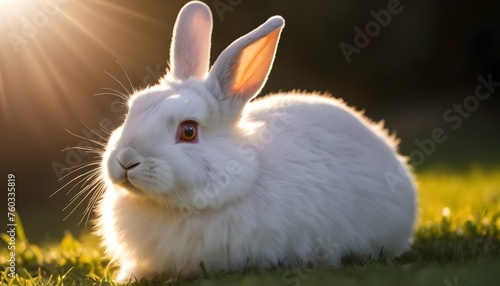 A Rabbit With Soft Fur Glowing In The Sunlight