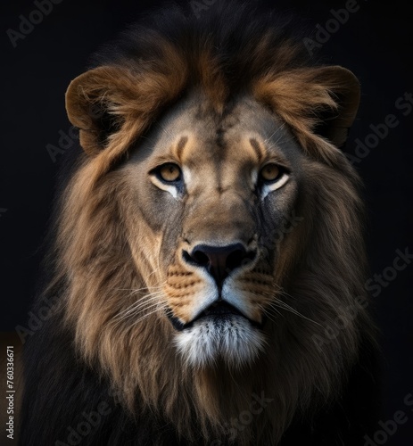 Lion king isolated on black background © eartist85