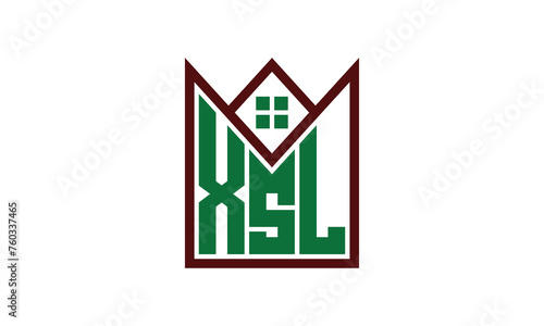 XSL initial letter real estate builders logo design vector. construction, housing, home marker, property, building, apartment, flat, compartment, business, corporate, house rent, rental, commercial photo