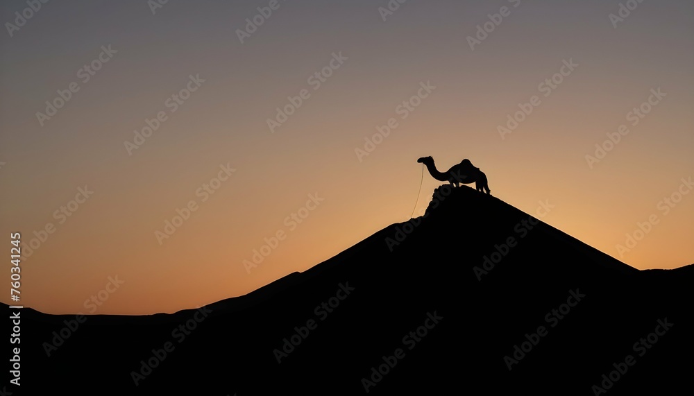 A Camels Hump Silhouetted Against The Desert Sky Upscaled 6