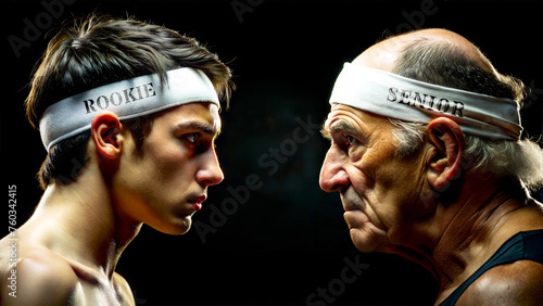 The tense confrontation between the determined young man and the experienced old man seemed like they were ready to clash verbally to present their own perspectives. photo