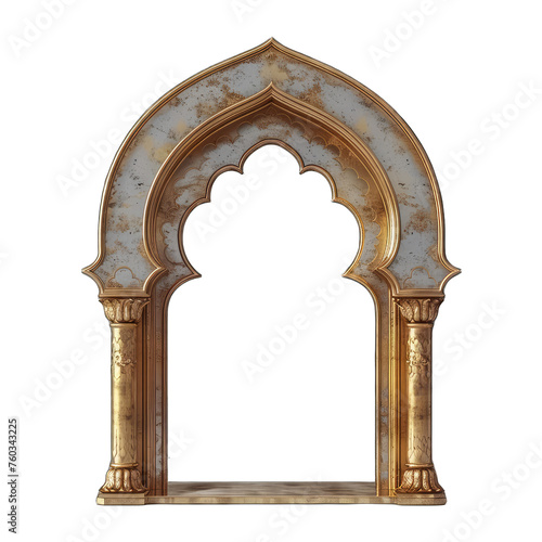 Wallpaper Mural Golden Arch Door in Islamic Architecture, 3D Render Torontodigital.ca
