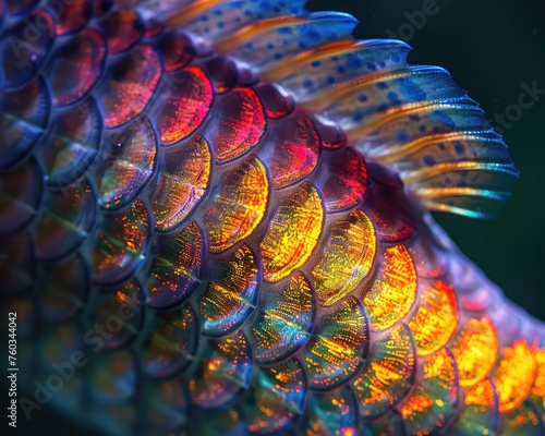 The vibrant detailed patterns of a fishs scales photo