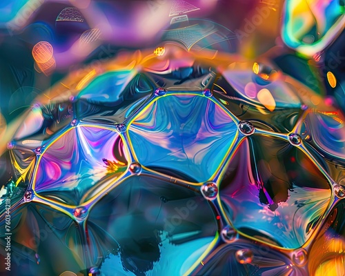 A close-up of soap bubbles showcasing their fragile structure and colorful reflections