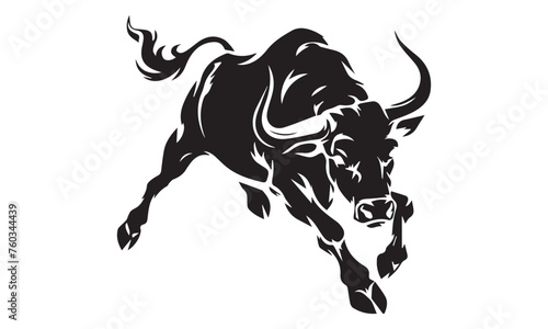 Charging Bull EPS File | Animal vector file For Cricut, Silhouette | Taurus Bull Zodiac Sing