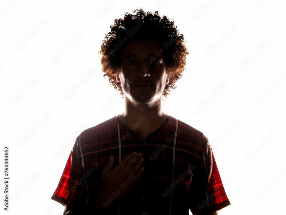 Fototapeta premium A man with a plaid shirt
