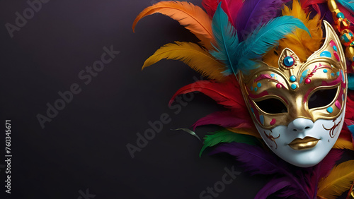 Multicolored Carnival Mask Banner with Space for Text 0






