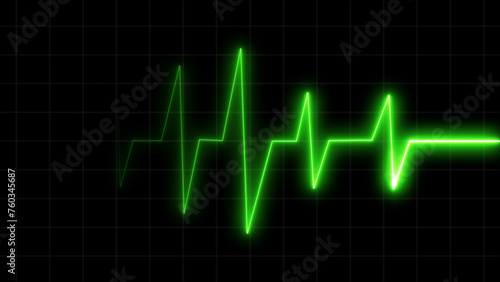 Heartbeat Display Monitoring background and Neon Sign Heart Beat Line.

