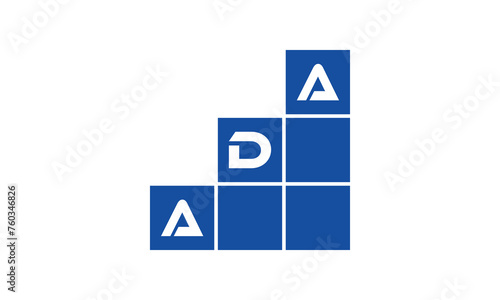 ADA initial letter financial logo design vector template. economics, growth, meter, range, profit, loan, graph, finance, benefits, economic, increase, arrow up, grade, grew up, topper, company, scale