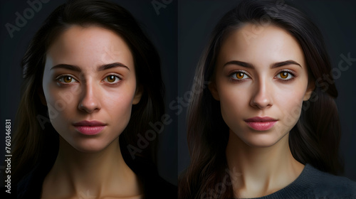 A comparison of a person's face 