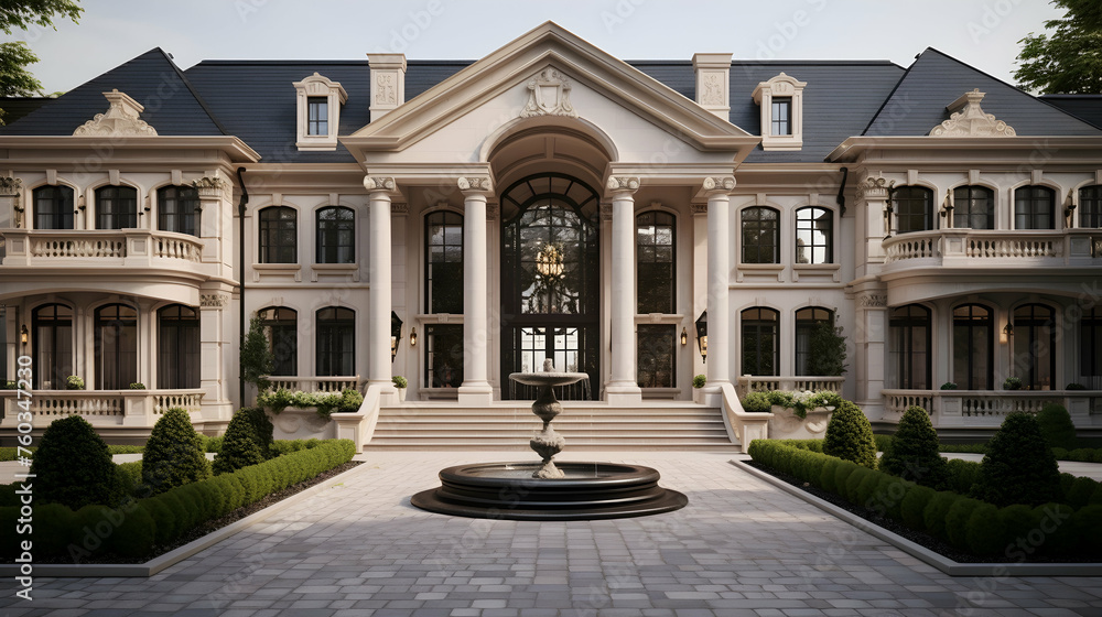 Architectural marvel the dream house facade with grand entrance,