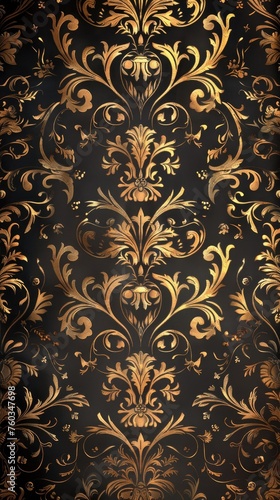 An ornate Baroque pattern with intricate details and a luxurious feel