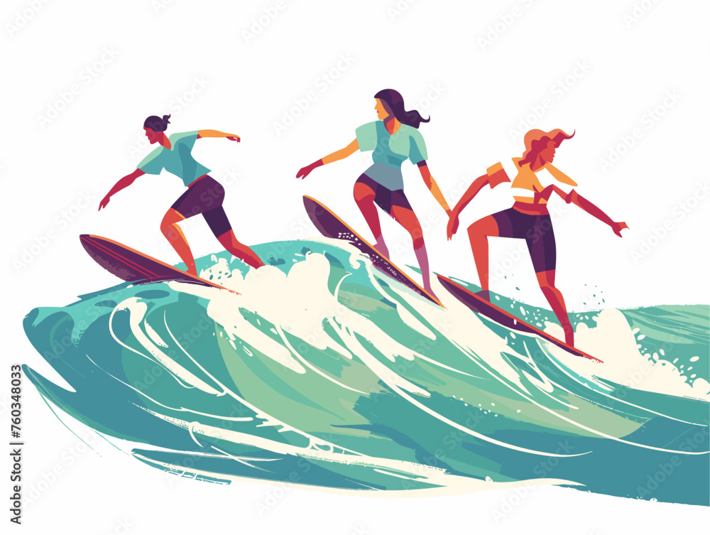  Surfers ride the waves on a sunny day their skill and balance on display as they carve through the water. 