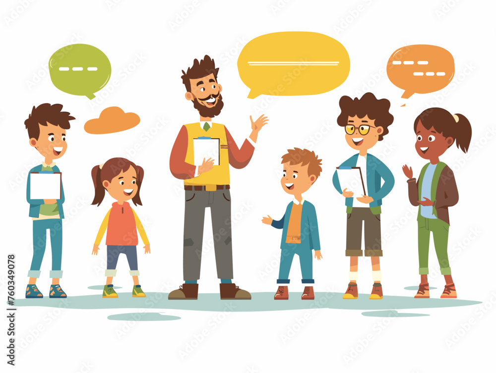A teacher leads a class discussion facilitating conversation and encouraging students to share their perspectives on a particular topic. A teacher leads a class discussion facilitating conversation and encouraging students to share their perspectives on a particular topic.