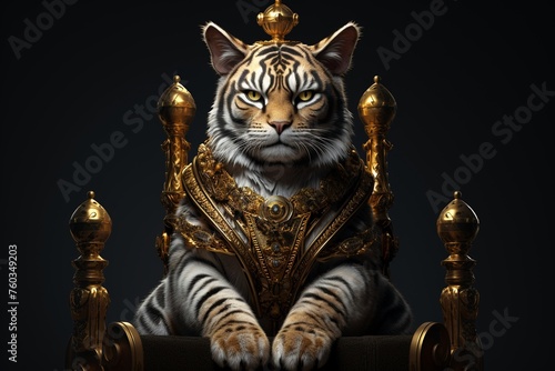 A regal feline ruling as monarch3D render