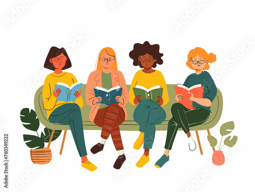  A book club meeting brings together passionate readers to discuss a recently finished book sharing their interpretations and insights. 
