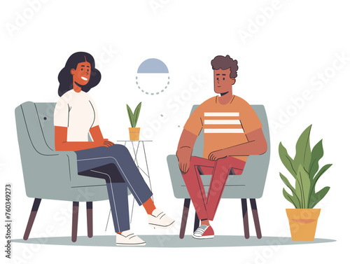  A therapy session provides a confidential space for an individual to discuss their personal struggles and receive guidance from a mental health professional. 