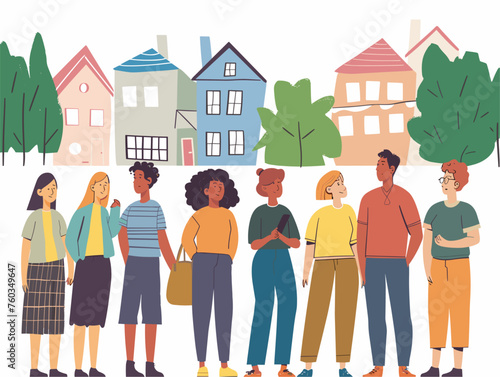  A group of neighbors works together to organize a neighborhood watch program promoting safety and security through community cooperation. 