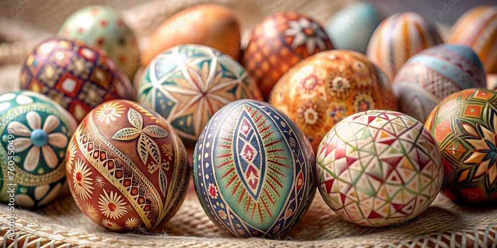Close up easter egg, beautifully painted in alkitabiah motifs Close up easter egg, beautifully painted in alkitabiah motifs