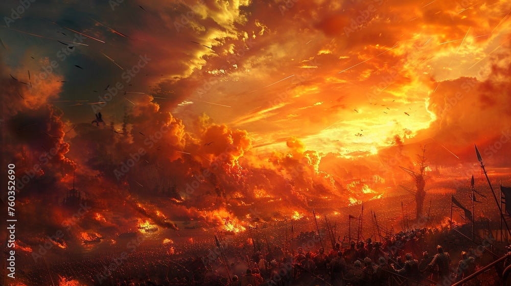 Mahabharata epic battle in a fantasy realm dawn