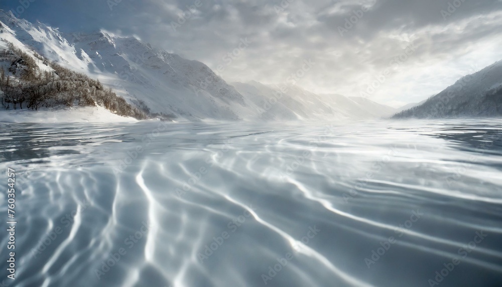 Reflective Elegance: Blurred Water Surface Mockup on White Background