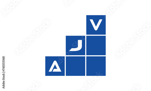 AJV initial letter financial logo design vector template. economics, growth, meter, range, profit, loan, graph, finance, benefits, economic, increase, arrow up, grade, grew up, topper, company, scale photo