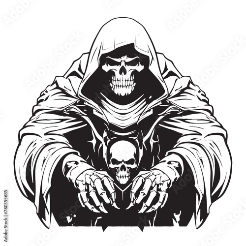 Death Dealer Bold Vector Line Art Illustration