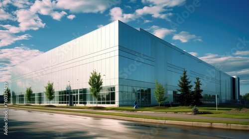 warehouse exterior factory building illustration manufacturing production, facility plant, construction architecture warehouse exterior factory building