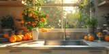 kitchen sink in modern kitchen interior