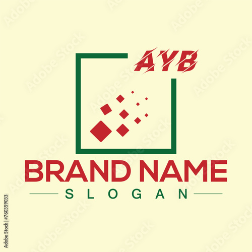 Letter AYB handwritten unique logo design for your business photo