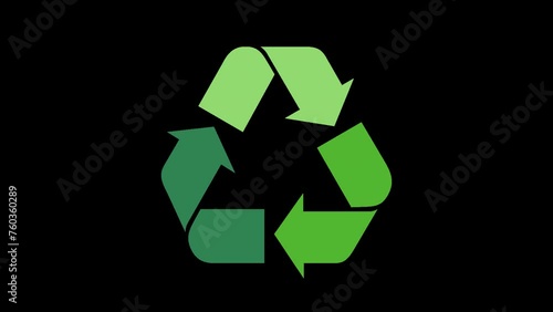 緑色のリサイクルマーク（アルファチャンネル・透過背景）
