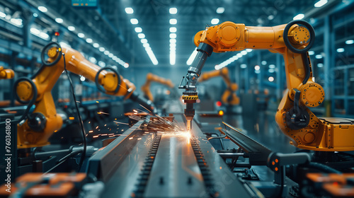 Intelligent Factory Automation Robot Arms and Real-Time Monitoring System for Welding Robotics and Digital Manufacturing Operations