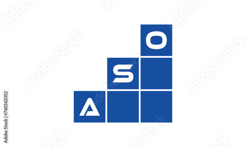 ASO initial letter financial logo design vector template. economics, growth, meter, range, profit, loan, graph, finance, benefits, economic, increase, arrow up, grade, grew up, topper, company, scale