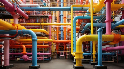 Wallpaper Mural equipment pipe chemical plant illustration process production, system safety, operation technology equipment pipe chemical plant Torontodigital.ca