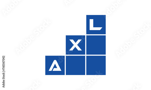 AXL initial letter financial logo design vector template. economics, growth, meter, range, profit, loan, graph, finance, benefits, economic, increase, arrow up, grade, grew up, topper, company, scale photo