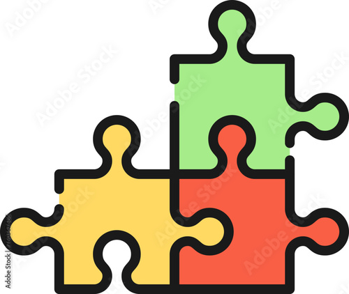 Puzzle toy kid line icon