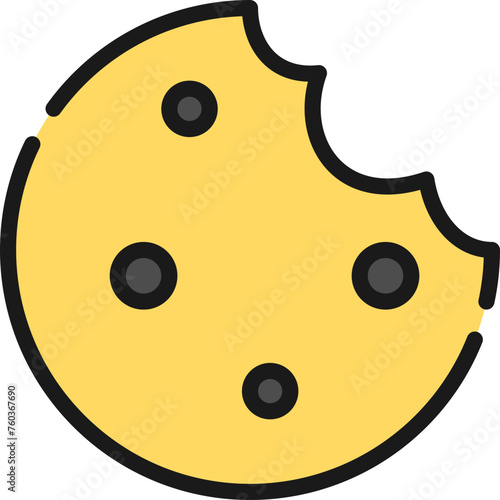 Cookies bite line icon