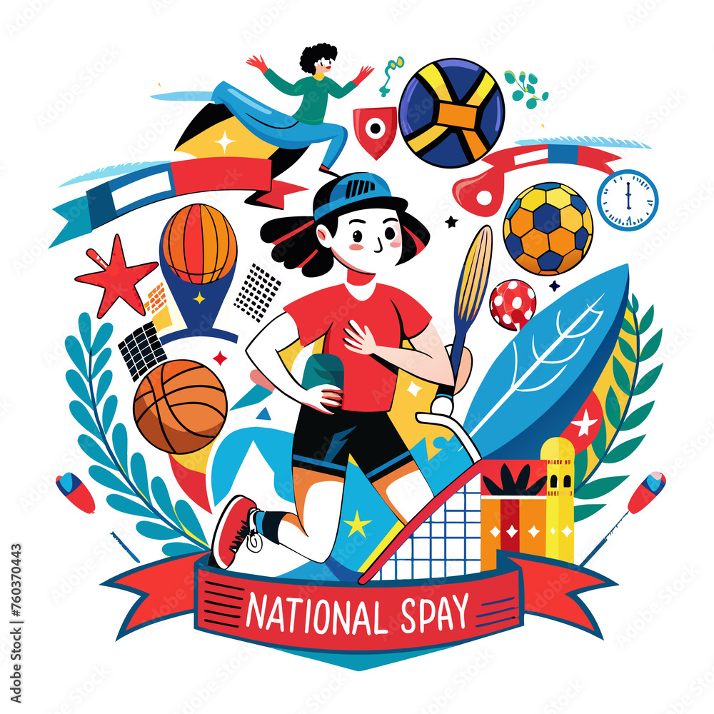 Sports cartoon characters vector art Illustration generated by Ai