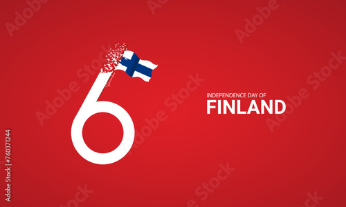 Finland independence day celebration, Waving flag, Finland day vector illustration.