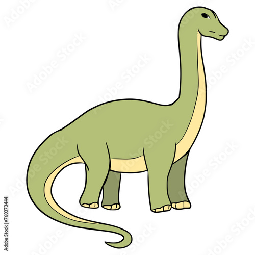 brontosaurus illustration hand drawn outline isolated vector  