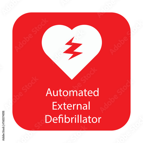 AED,automated external defibrillator aed sign with heart