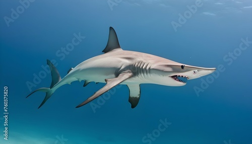 A Hammerhead Shark With A Remora Fish Hitching A R © Mahreen