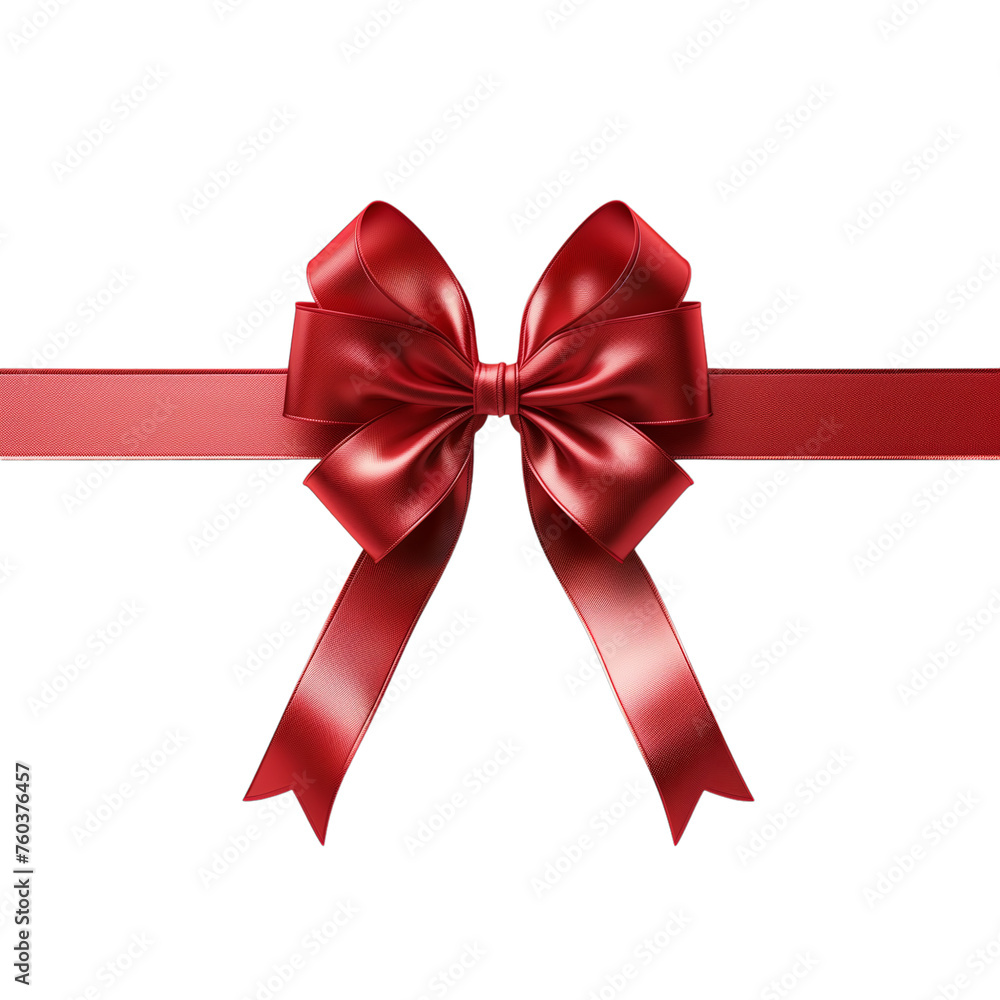 Realistic red bow and ribbon isolated on transparent background Realistic red bow and ribbon isolated on transparent background