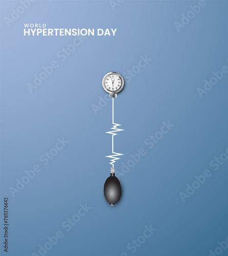 World Hypertension day, Hypertension design for social media banner, poster, 3D Illustration