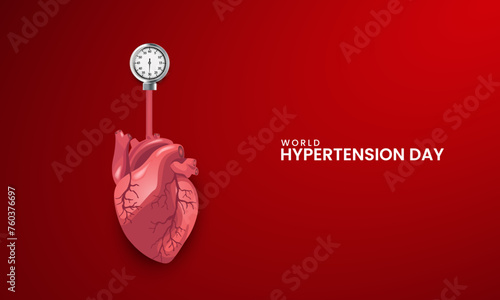 World Hypertension day, Hypertension design for social media banner, poster, 3D Illustration